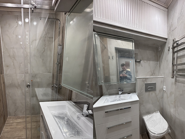 Санузел в модульном доме из морского контейнера 30 м² — тепло, сухо и удобно